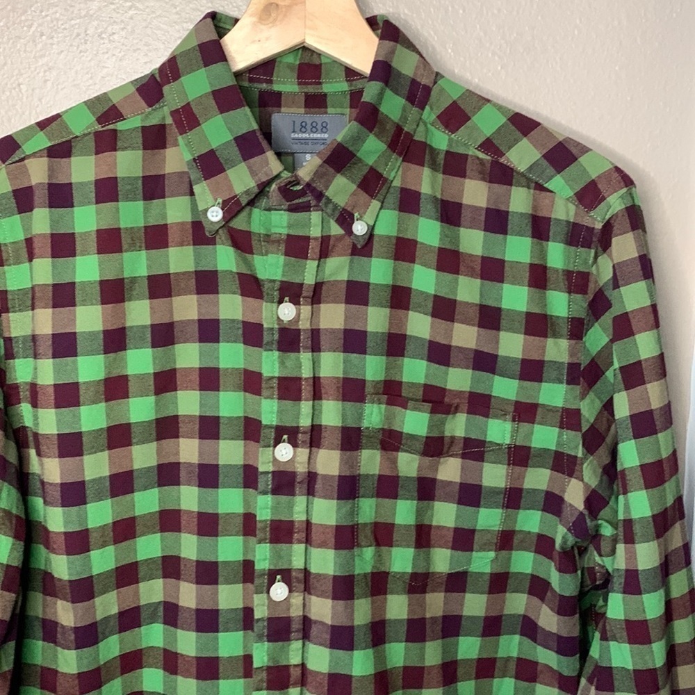 1888 SADDLEBRED Vintage Oxford Long Sleeve Plaid Button Down Shirt